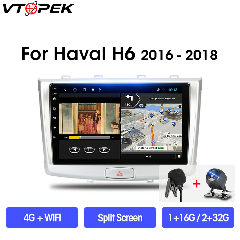 

Vtopek Android 9.0 T3L Car Radio Multimidia Video Player Navigation GPS For GREAT WALL Haval H6 2013-2017 2 Din Dvd Split Screen car dvd