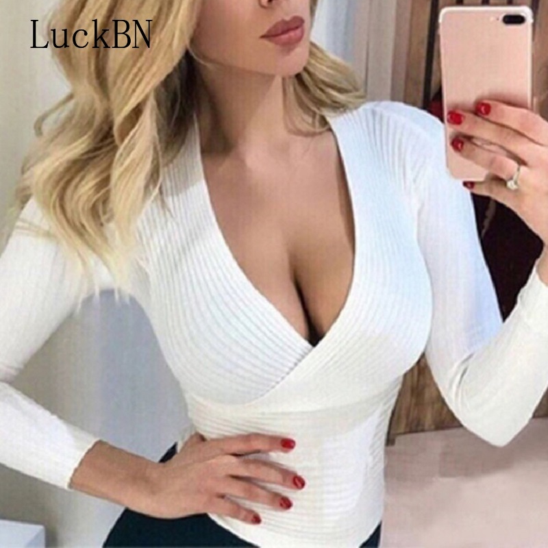 

Sexy Winter Knitted Sweater V Neck Cashmere Sweater Female 2019 Women Sweaters and Pullovers Autumn Long Sleeve Jumper, Beige