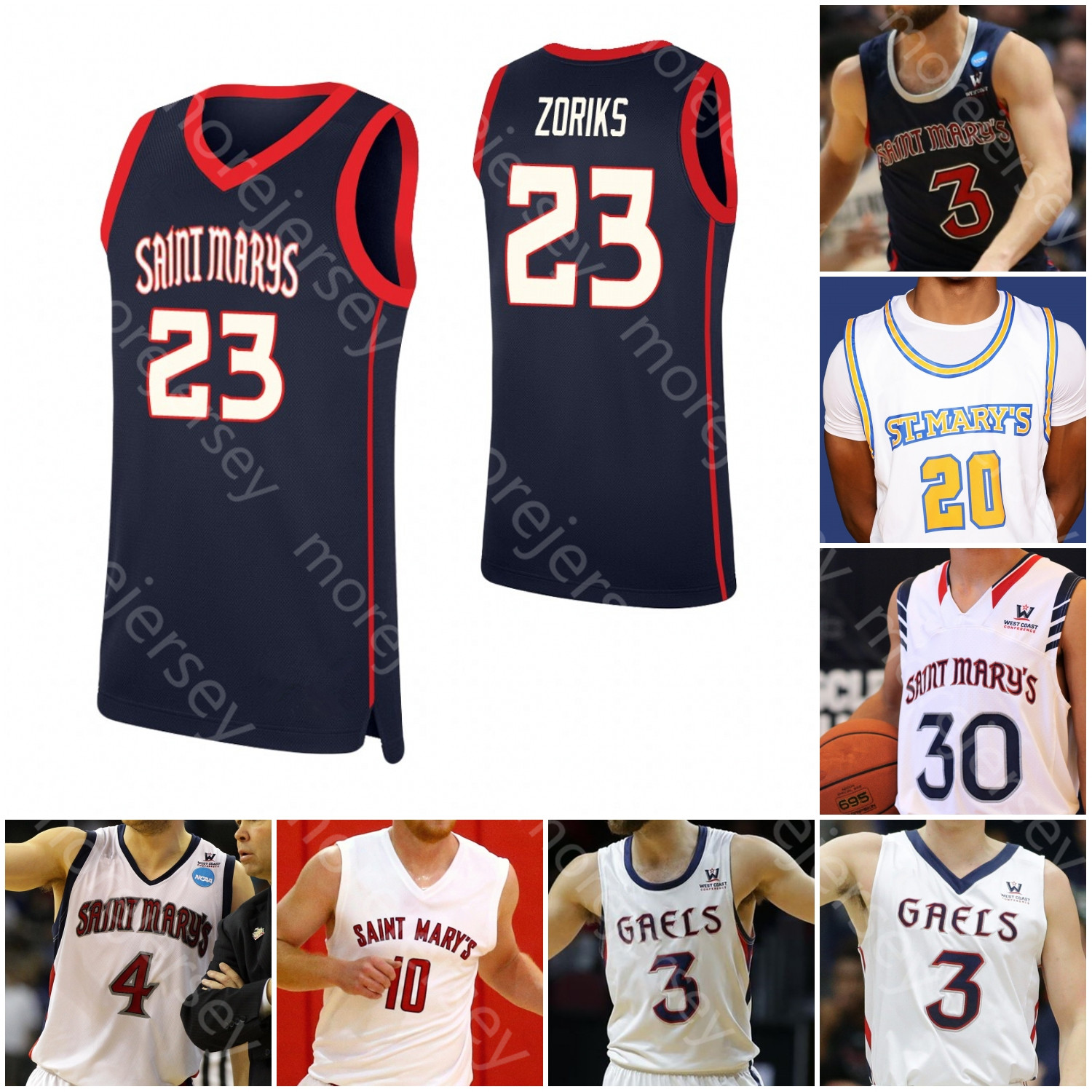 

Custom Mary's Basketball Jersey NCAA College Ford Malik Fitts Tanner Krebs Logan Johnson Alex Ducas Mills Matthias Tass, Navy ii