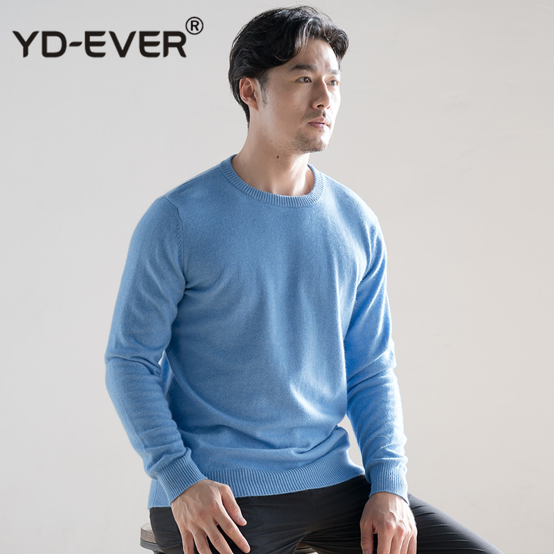 

Men Sweaters O-Neck 100% Cashmere and Wool Knitting Jumpers 2020 New Fashion Winter & Antumn Pullovers for Male Clothes, Black