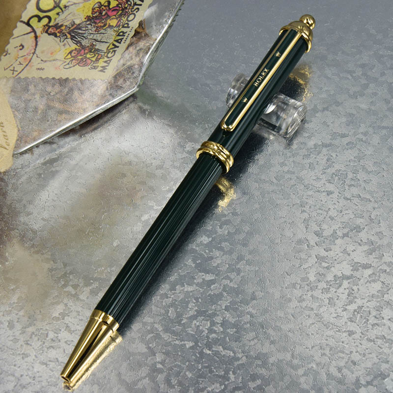 

ballpoint Pen Metal Crown Towers Head Green Drawing Style Golden Clip Ballpoint Pen for Business Office and School, Blue;orange