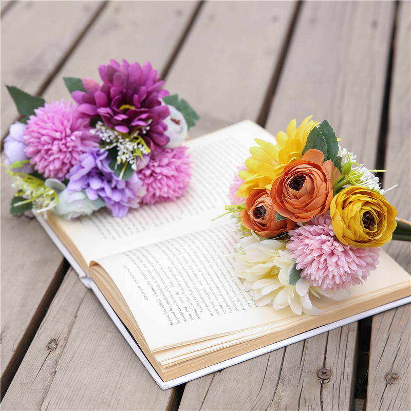 

Silk Fake rose flower fall gerbera daisy artificial plastic flower for wedding home accessories decoration room decor