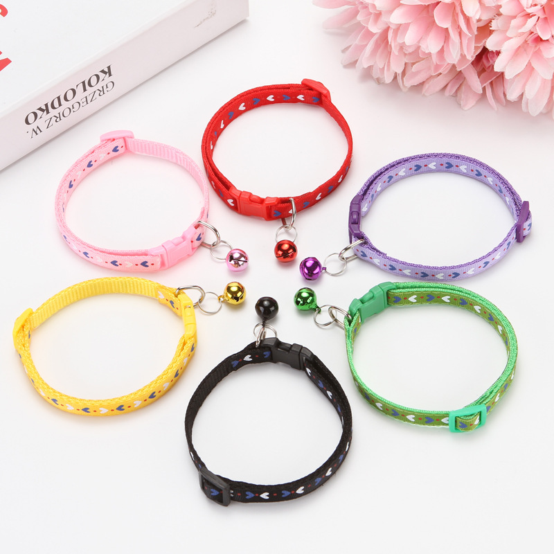 

small dog cat collar Cat Collar with Bells adjustable pet collars fabric collar necklace Love arrow Valentine day