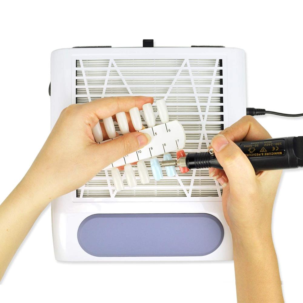 

Electric Nail Dust Collector Vacuum Fans 80W More Suction Protect Respiratory Trac Using Nail File&Drill to Collecting Dust Tool
