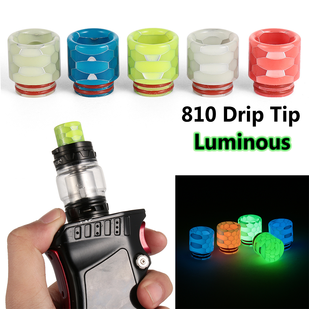 

Luminous Drip Tip Snakeskin Epoxy Resin 810 Mouthpiece for TFV12/8 Atomizer RDA RTA Tank E Cigarettes Vape Accessories VT0074