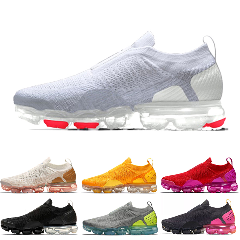 

HOT Fashion VaMaxpor FK Moc 2 Laceless Sneakers Running Shoes for men women White Light Cream Sail University Gold Red Trainers Sneakers, White;red