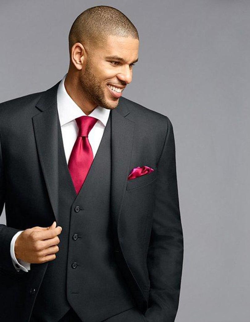 

Classic Notch Lapel Wedding Tuxedos Slim Fit Suits For Men Groomsmen Suit Three Pieces Cheap Prom Formal Suits (Jacket+Pants+Vest+Tie) 590, Same as image
