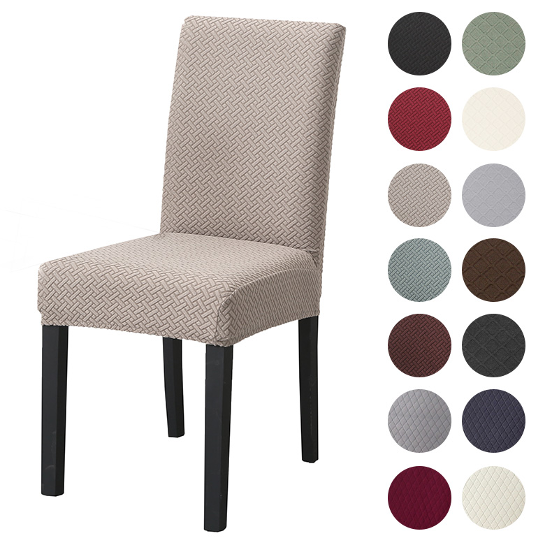 

4 Types Dining Chair Cover Spandex Jacquard Kitchen Dining Room Chair Slipcover Protector Case for Seat Elastic Stretch