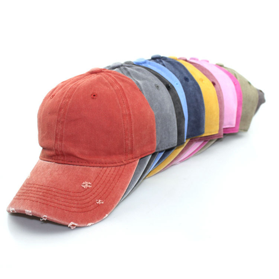 

Vintage Washed Dyed Baseball Cap Low Profile Adjustable Unisex Classic Plain sport outdoor summer Dad Hat Snapback LJJA3794, As pic