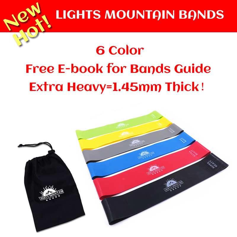 

1.45mm-0.45mm 6 Level Resistance Bands Set Pilates Exercises Elastic Fitness Training Yoga Loop Band Workout