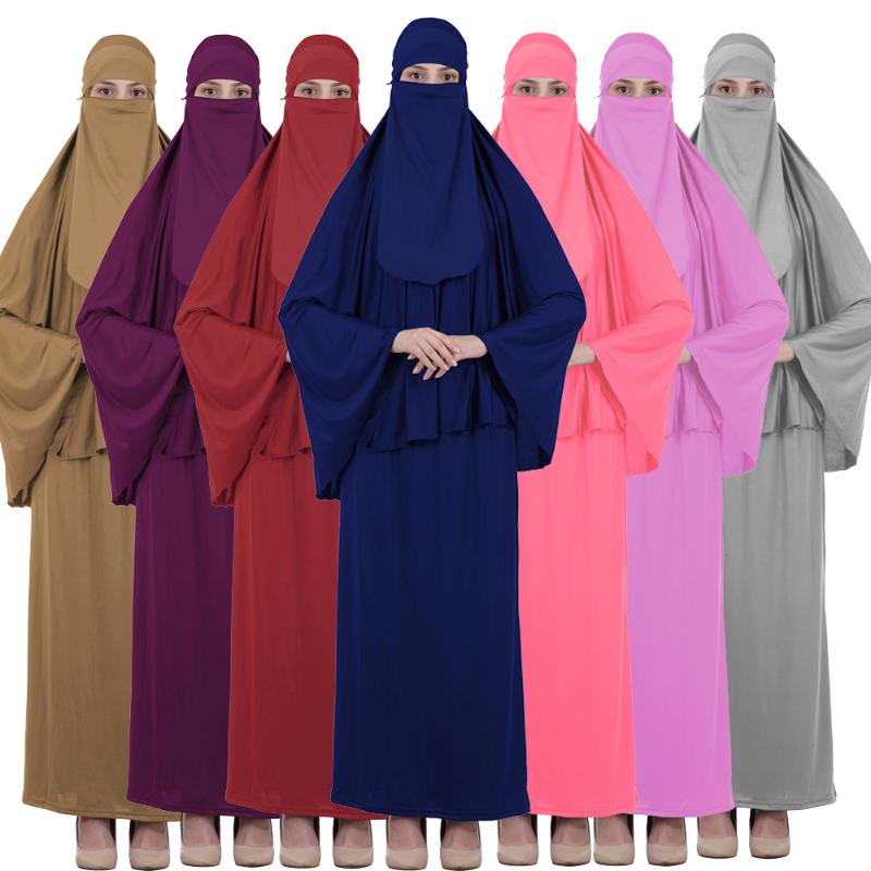 

Muslim Veil Hijab Abaya 3 Pieces Dress Women Islamic Prayer Garment Khimar Skirts Jilbab Full Cover Burqa Ramadan Arab Kaftan