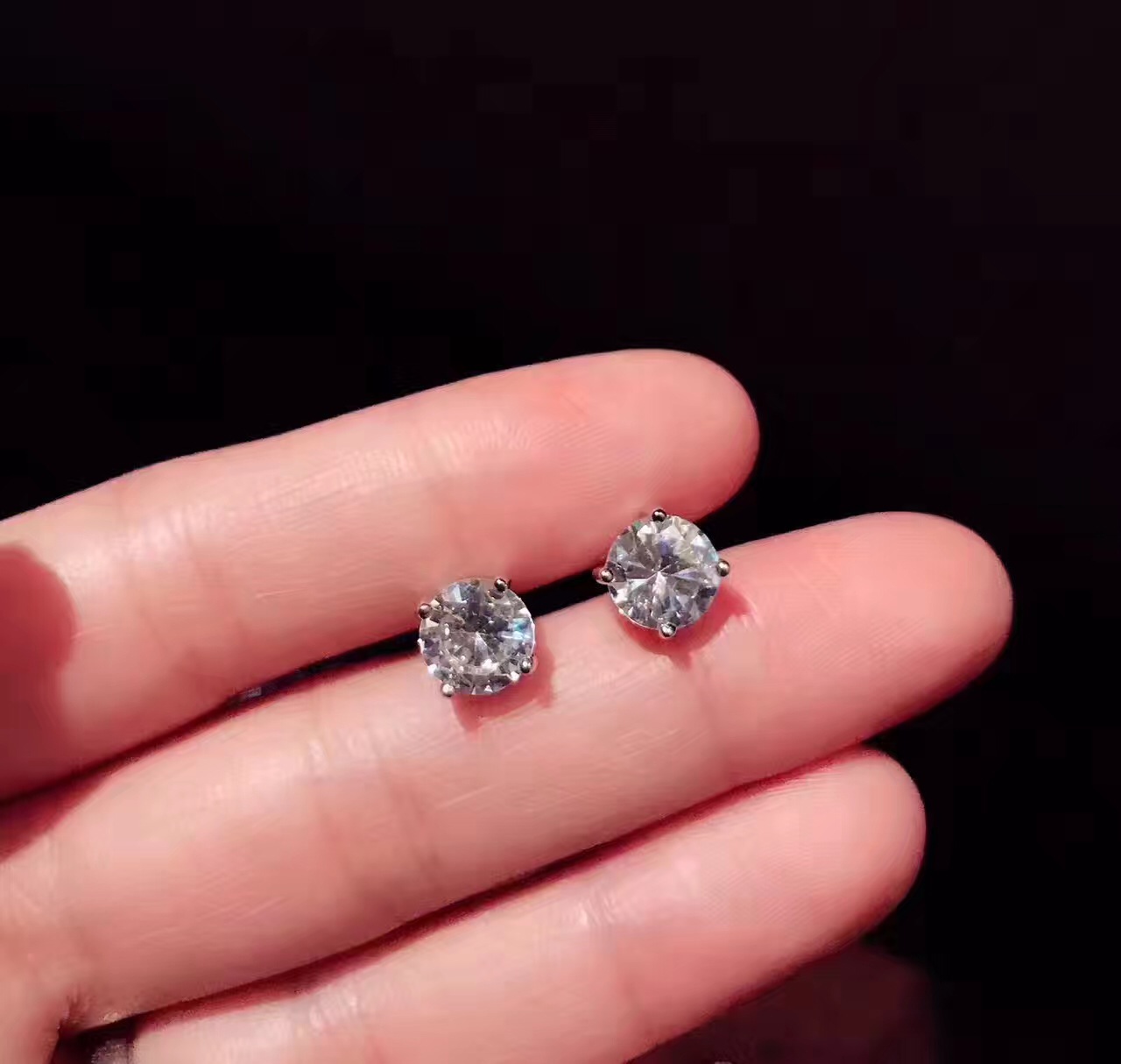 

Luxury quality S925 silver Stud with diamonds stud Earrings jewelery for women wedding gifts free shipping PS5643