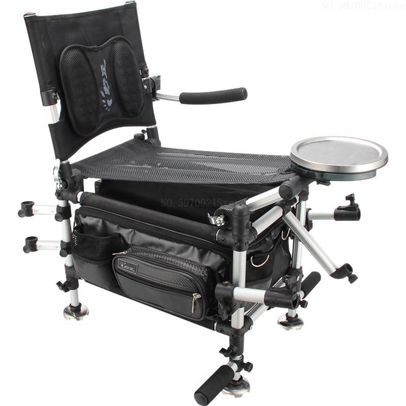 

Aluminum alloy Fishing Chairs Fishing Box 2in1 Multifunctional Folding & Lifting Portable Chair shoulders bearing 200kg