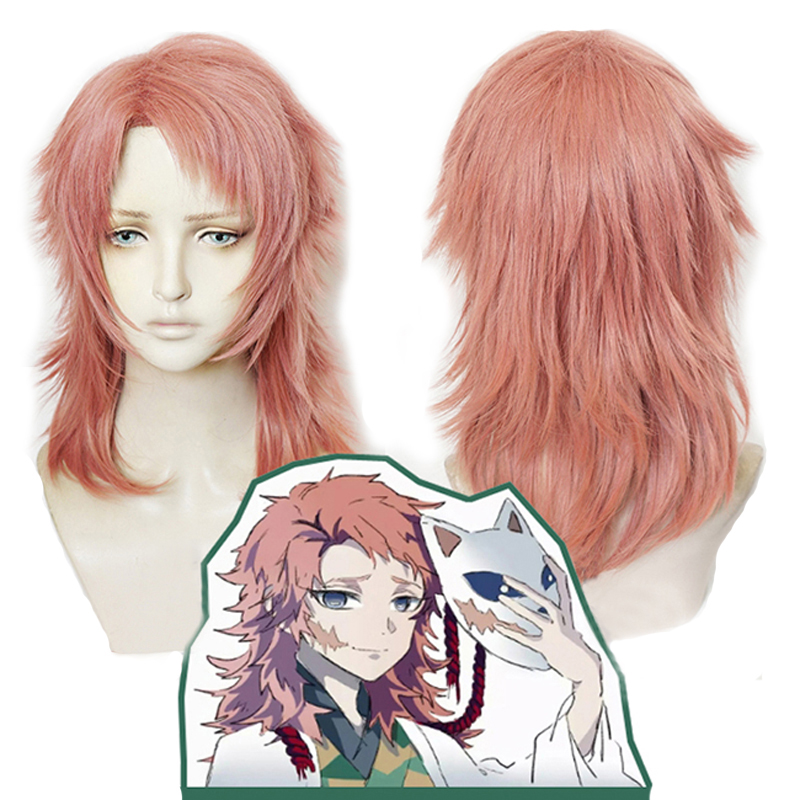 

Demon Slayer Kimetsu no Yaiba Sabito Cosplay Wigs, Orange