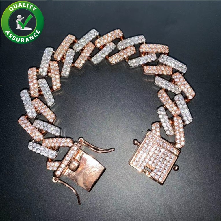 

Luxury Designer Jewelry Men Bracelets 18MM Diamond Tennis Bracelet Hip Hop Cuban Link Bangle Iced Out Chains Rapper Fashion Bling Charm Boy