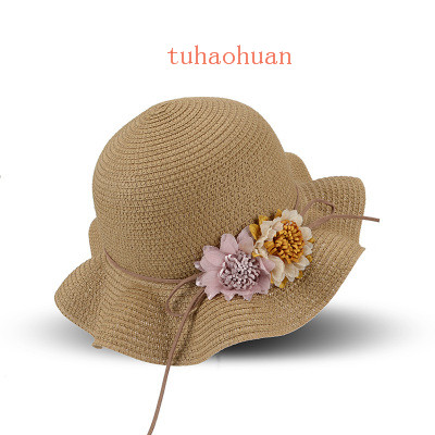 Fashion fille bébé été coton chapeau de pêcheur chapeau Bow-nœud dentelle pour bébé LD