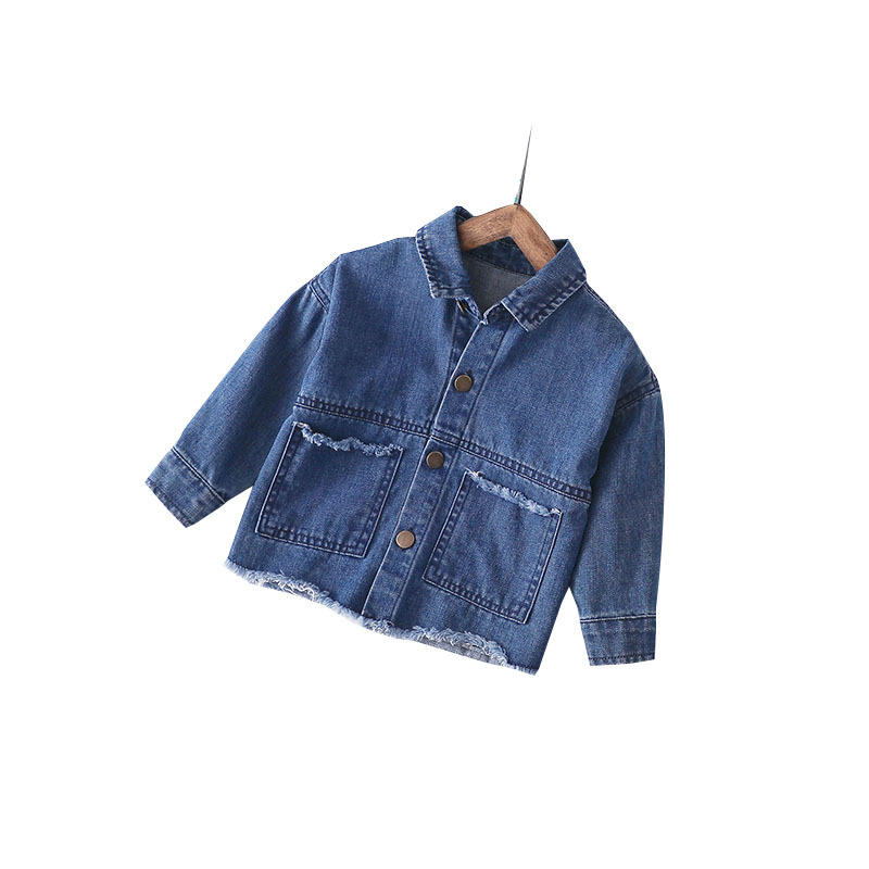 

spring autumn Children's coat new baby boys infant thin denim jacket, Blue