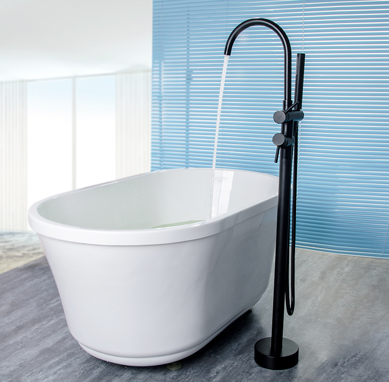2020 Wholesale Oil Rubbed Bronze Floor Mount Bathtub Faucet Hand
