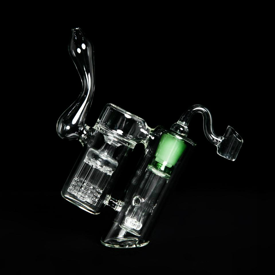 

Hookah New double circulation glass tube Water Pipe hammer 6 Arm perc percolator bubbler Dab Rigs Bongs joint 18.8mm hookahs