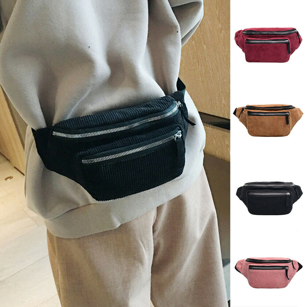 Hip Belt Bags Women Waist Bum Bag Rivet Decor PU Leather Belt Bag with Long Metal Chain Multifunctional Lightweight Zipper Fanny Pack Mini Purse Travel Outdoor Sport Bag Cell Phone Pouch Men /& Women S