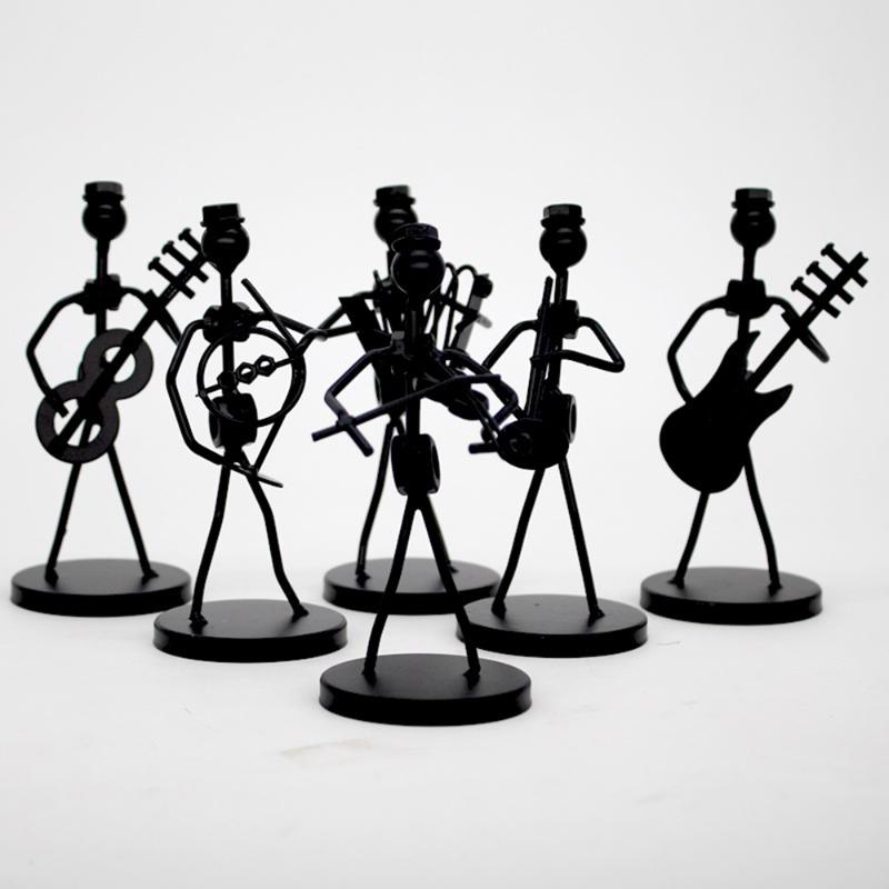 

1Pc Mini Iron Music Band Model Miniature Musicians Figurines Arts Craft Decorations Party Gift Favor Random Design