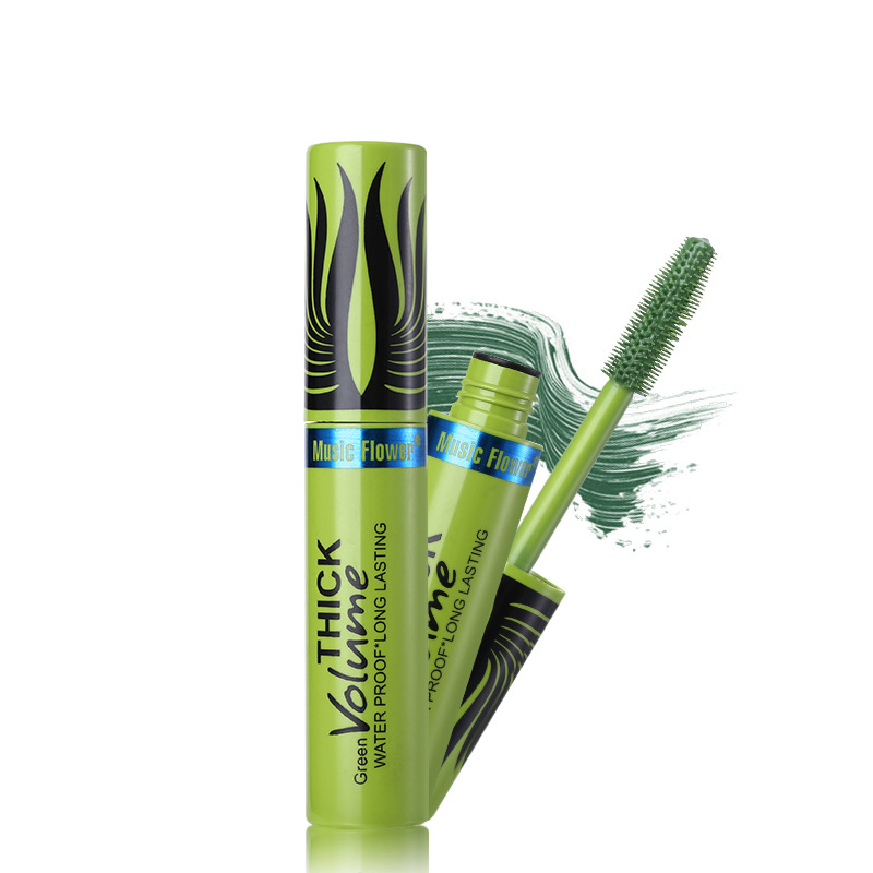 Black Green Mascara Waterproof Eyelashes Curling Lengthening Makeup