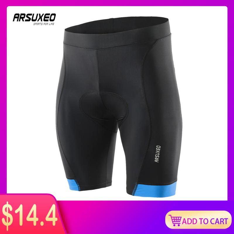 

ARSUXEO 2020 Cycling Shorts 3D Padded Shockproof MTB Mountain Bike Shorts Bicycle Short Pants Compression For Men Women 563, Red