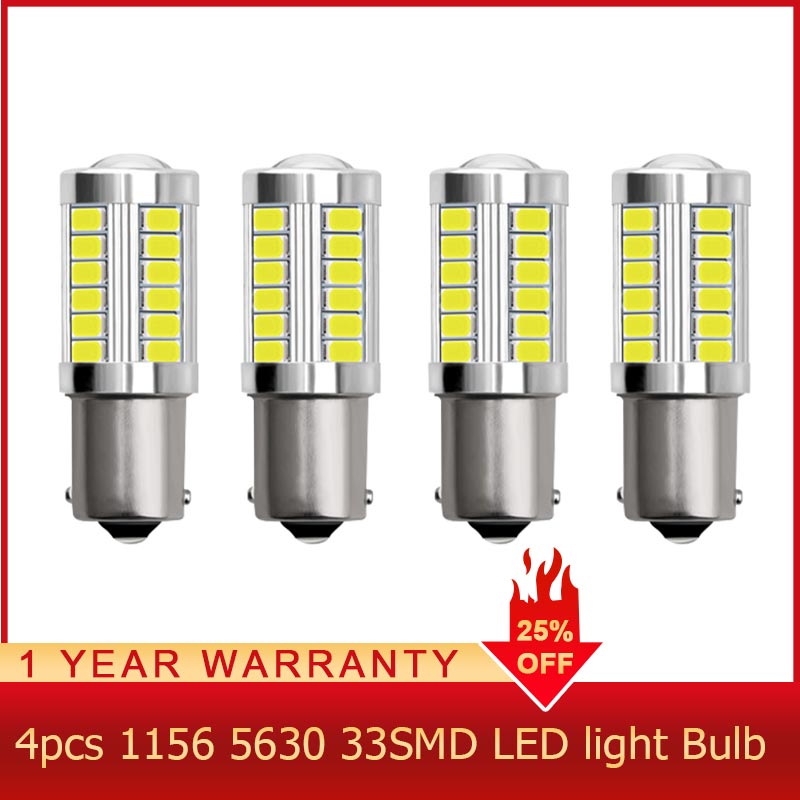 4x HID White 1156 5630 33SMD 6000K High Power Interior LED Light Bulbs 1073 1141