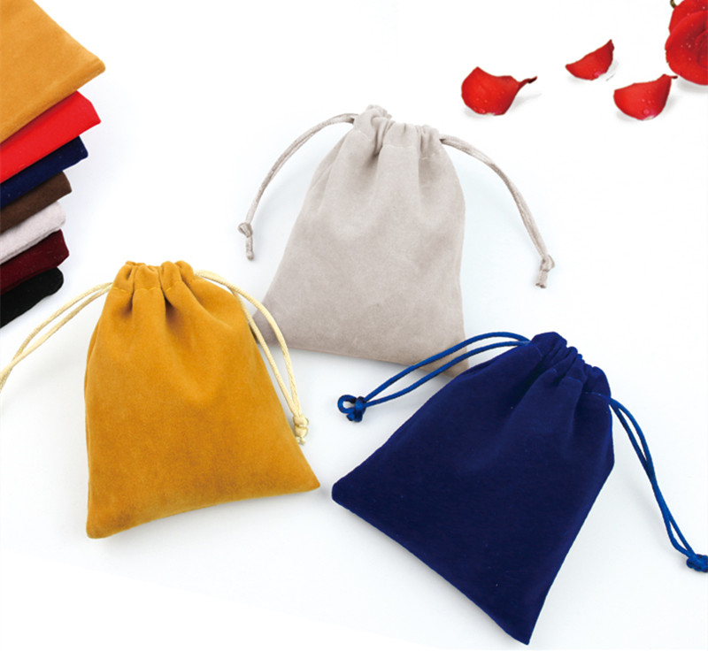 

Factory FREE Print Monochrone 1000PCS/LOT Velet Pouches Jewelry Bags With Drawstring Party Packaging Gift Bag