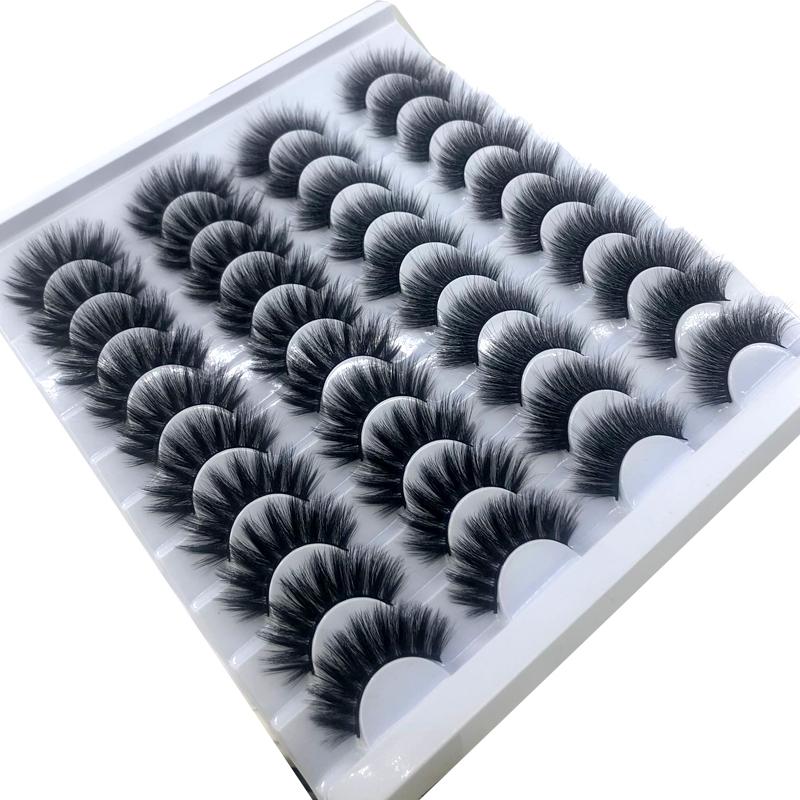 

20 Pairs 8-25mm Fake Eyelashes 100% Mink Eyelashes Mink Lashes Natural Dramatic Volume Eyelash Extension False Eyelashes