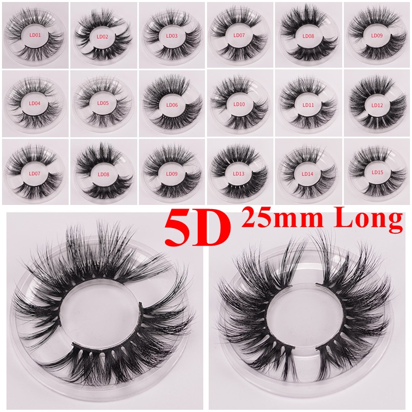 

Long Dramatic Mink Lashes 3D Mink Eyelash 5D 25mm Long Thick Mink Lashes Handmade False Eyelash Eye Makeup Maquiagem LD Series 15 Styles