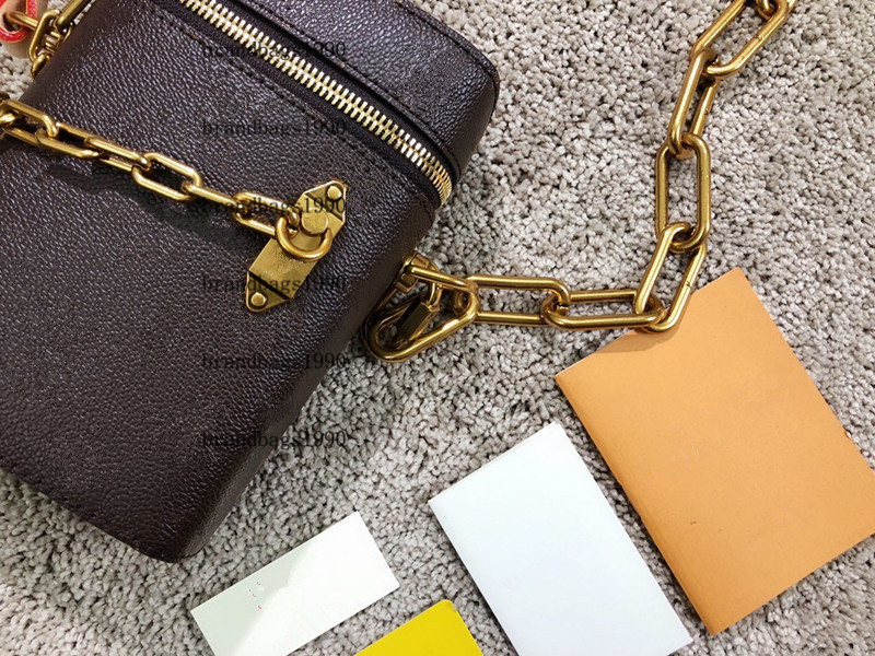 

2020 Flower symmetrical Phone Box Bag genuine leather Mini Bucket Shoulder Bag Pouch Women fashion Bags Cross Body handbag 61112, Brown