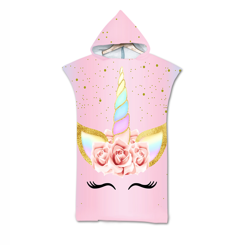 unicorn hooded beach towel