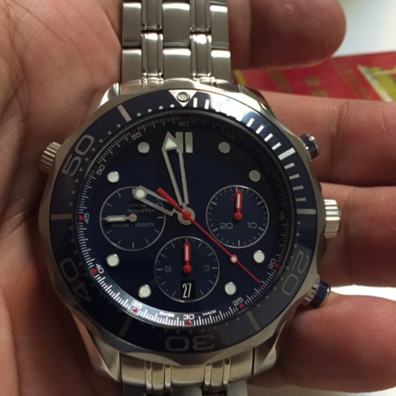 

DropShip 300m Men's Diving Watch 44mm Automatic Movement Running Wristwatch Black/Blue Dail Stainless Strap Luxury Watches