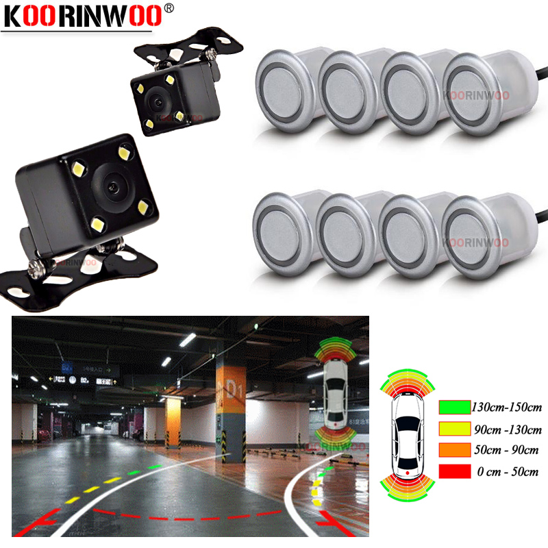 

Koorinwoo New AHD OPS Car Parking Sensors 8 Monitoring 2 Camera Dynamic Trajectory Parking Guide Radars Detector System