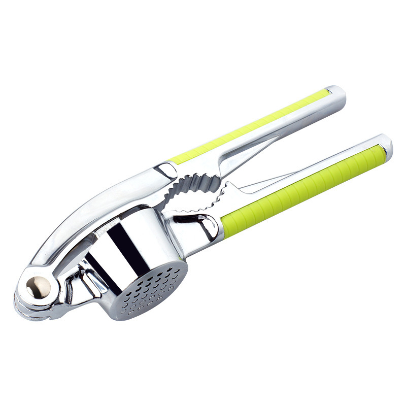 

Multi-color zinc alloy stainless steel kitchen garlic press with anti-slip handle
