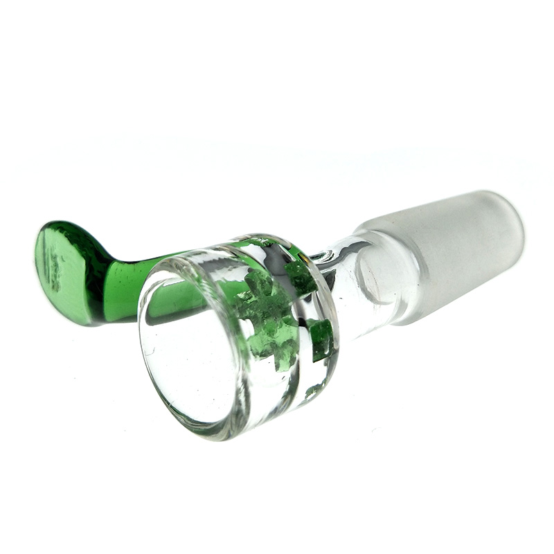 

Heady Colored Glass Smoking 14mm 18mm Male Bowl with Handle Beautiful Slide for Bubbler