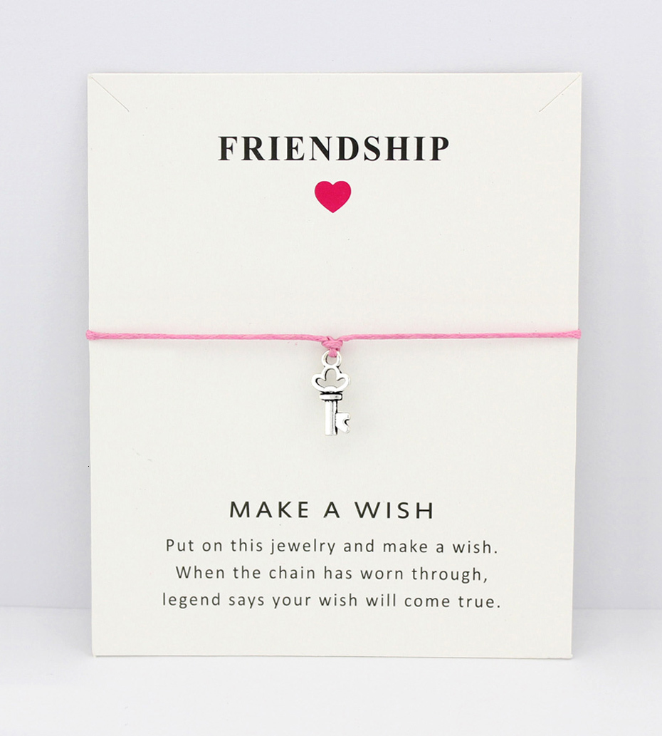 

Key Eiffel Tower Skull Skeleton Bow Arrow Daisy Charm Card Bracelets Pink Yellow Women Men Girl Boy Jewelry Gift Custom Colors