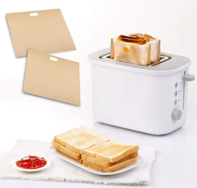 

2pcs Toaster Bags for Grilled Cheese Sandwiches Made Easy Reusable Non-stick Baked Toast Bread Bags Baking Pastry Tools 452