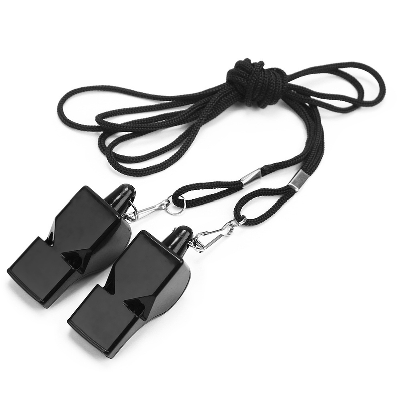 

2Pcs Referee Sports Training Black,Blue,Red,Sliver Plastic Seedless with Lanyard Plastic