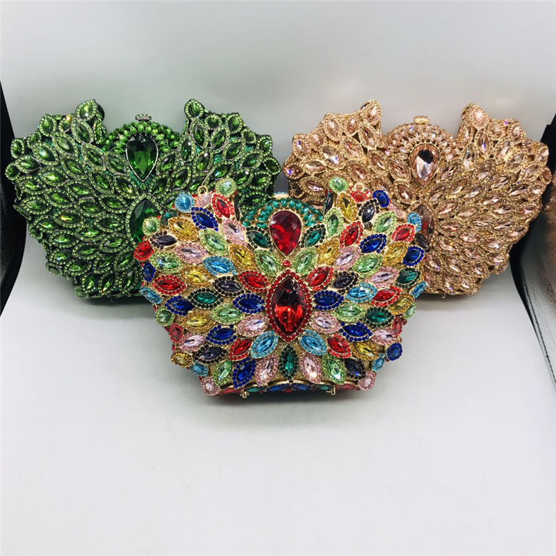 

Evening Bags Latest Design Dazzling Women Crystal Metal Clutches Elegant Wedding Party Purses And Handbags, As pictures 4