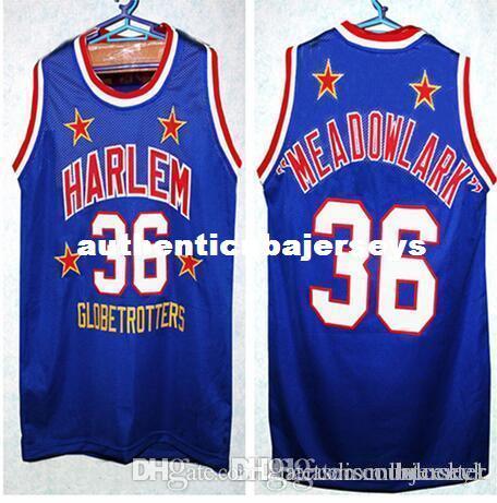 

Factory Outlet Cheap custom MEADOWLARK LEMON #36 HARLEM GLOBETROTTERS BASKETBALL JERSEY Blue Embroidery Stitched Personalized Custom Jerseys