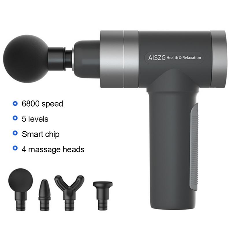 

Fascia Gun Muscle Massage Gun Sport Therapy Massager Body Relaxation Pain Relief Slimming Shaping Massager 4 Heads USB Cable