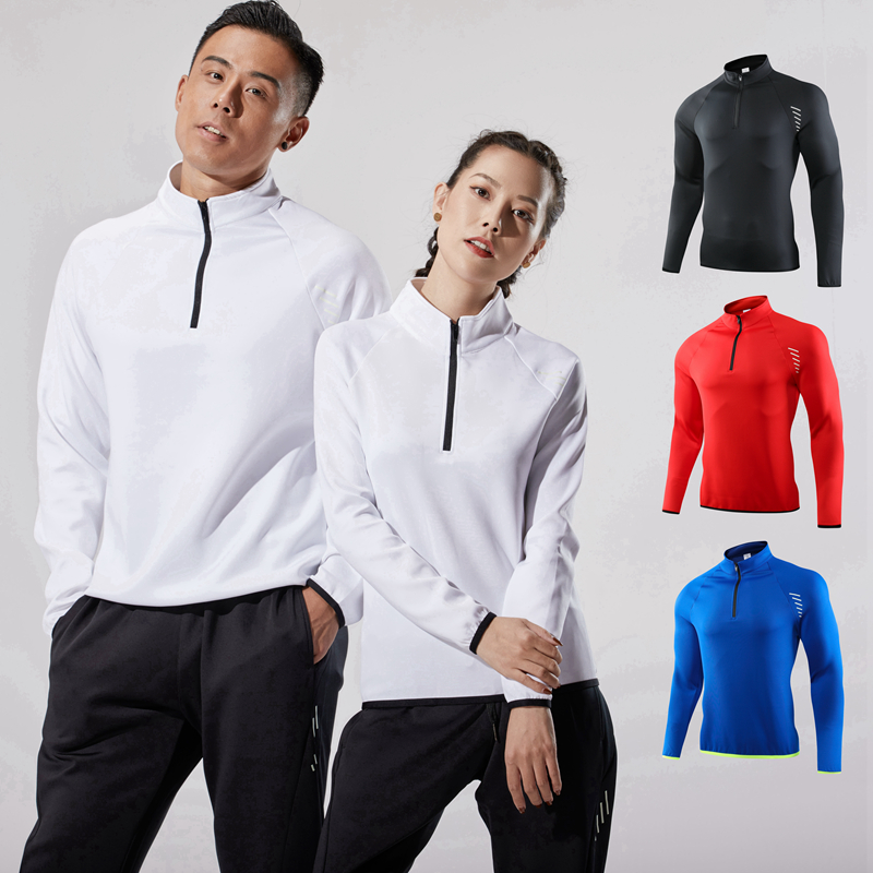 

Autumn winter Long Sleeve Sports Shirt Stand Collar Men Quick Dry Outdoor Sweatshirt Breathable Gym Running Training T-Shirt, P42-4 shirts