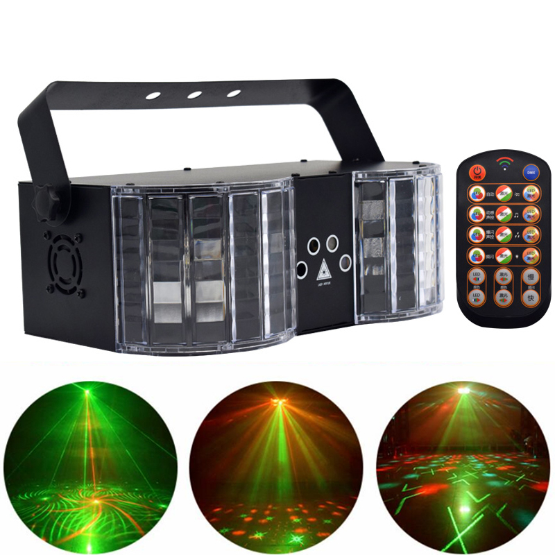 

Stage Lights LED Laser Disco Light DMX Controller DJ Party Lights Double-Mirror 4-Hole Image Light for Birthday Bar Decoration Clubs