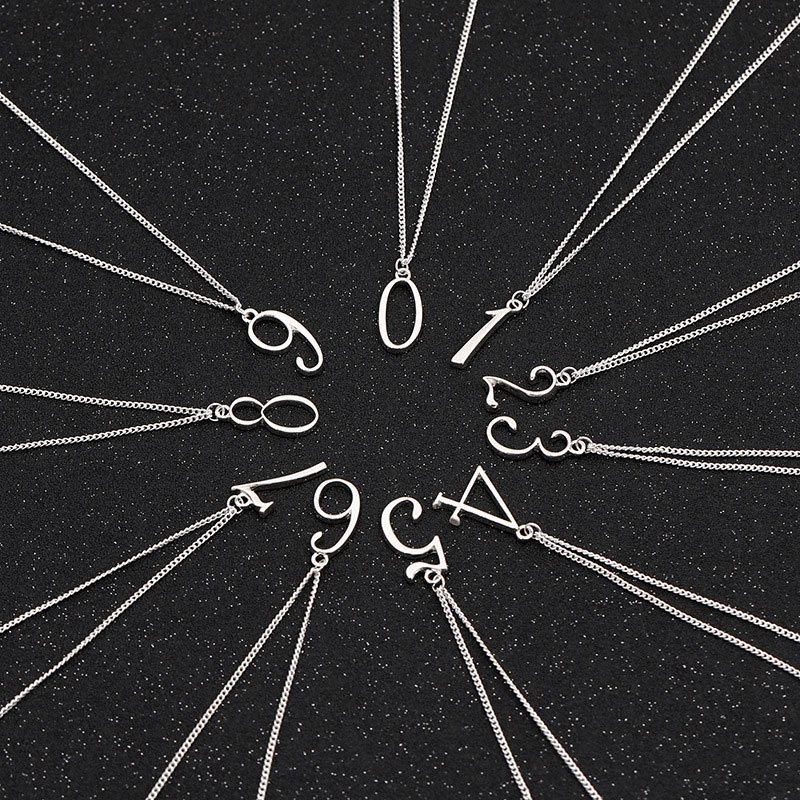 

New Men Women's Gothic Arabic Numerals 0-9 Pendant Necklaces Chain Jewelry For Party Gift Free Shipping