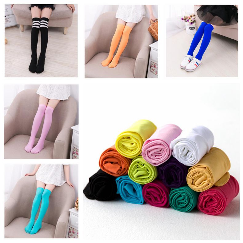 High Elasticity Girl Cotton Knee High Socks Uniform Color Pineapple Women Tube Socks