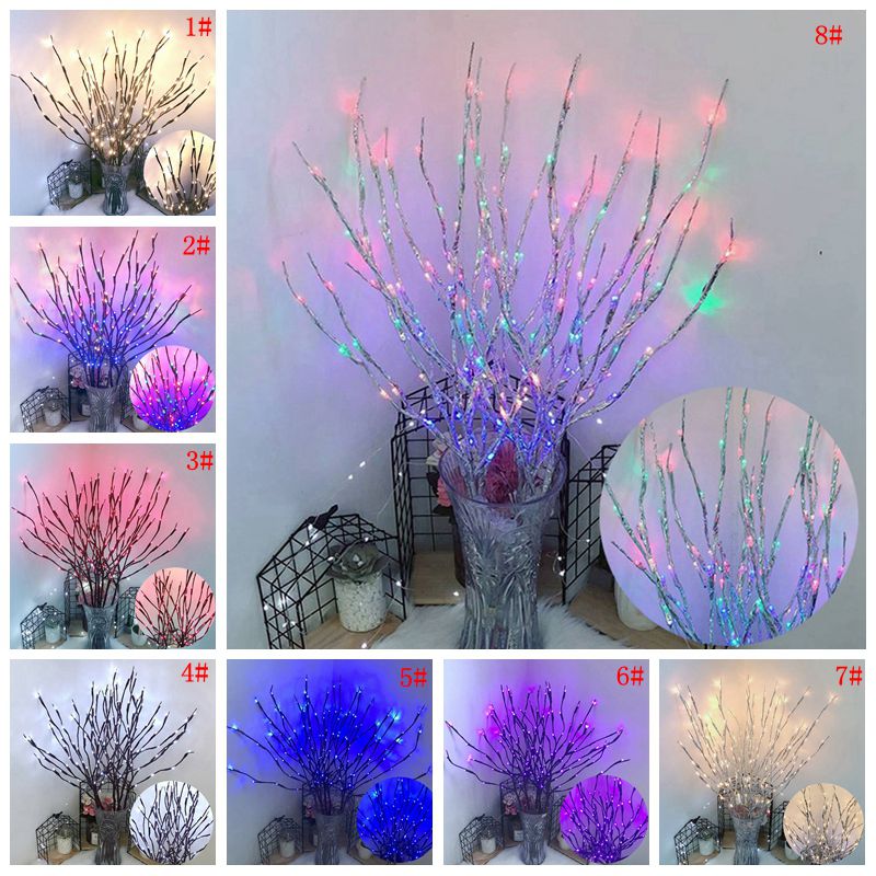 

LED Willow Branch Lamp 20 Bulbs Battery Powered Light String Vase Filler Willow Twig Light Branch Home Party Christmas Decoration DBC VT0372