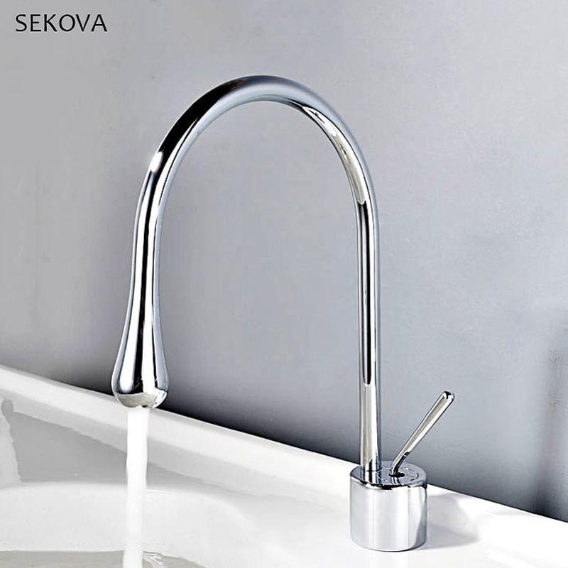 

MaBlack & Chrome Brass Bathroom Basin Faucet Drop-shaped Water Mixer Deck Mounted Single Holder Single Hole