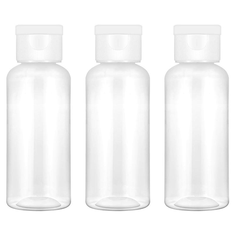 

16pcs/8pcs 50ml Portable Clamshell Empty Refillable Bottle Travel Container For Cosmetic Shampoo Lotion (Ramdom Cap Color)